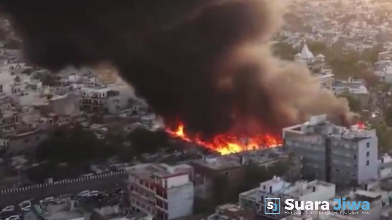 kebakaran lucknow di india